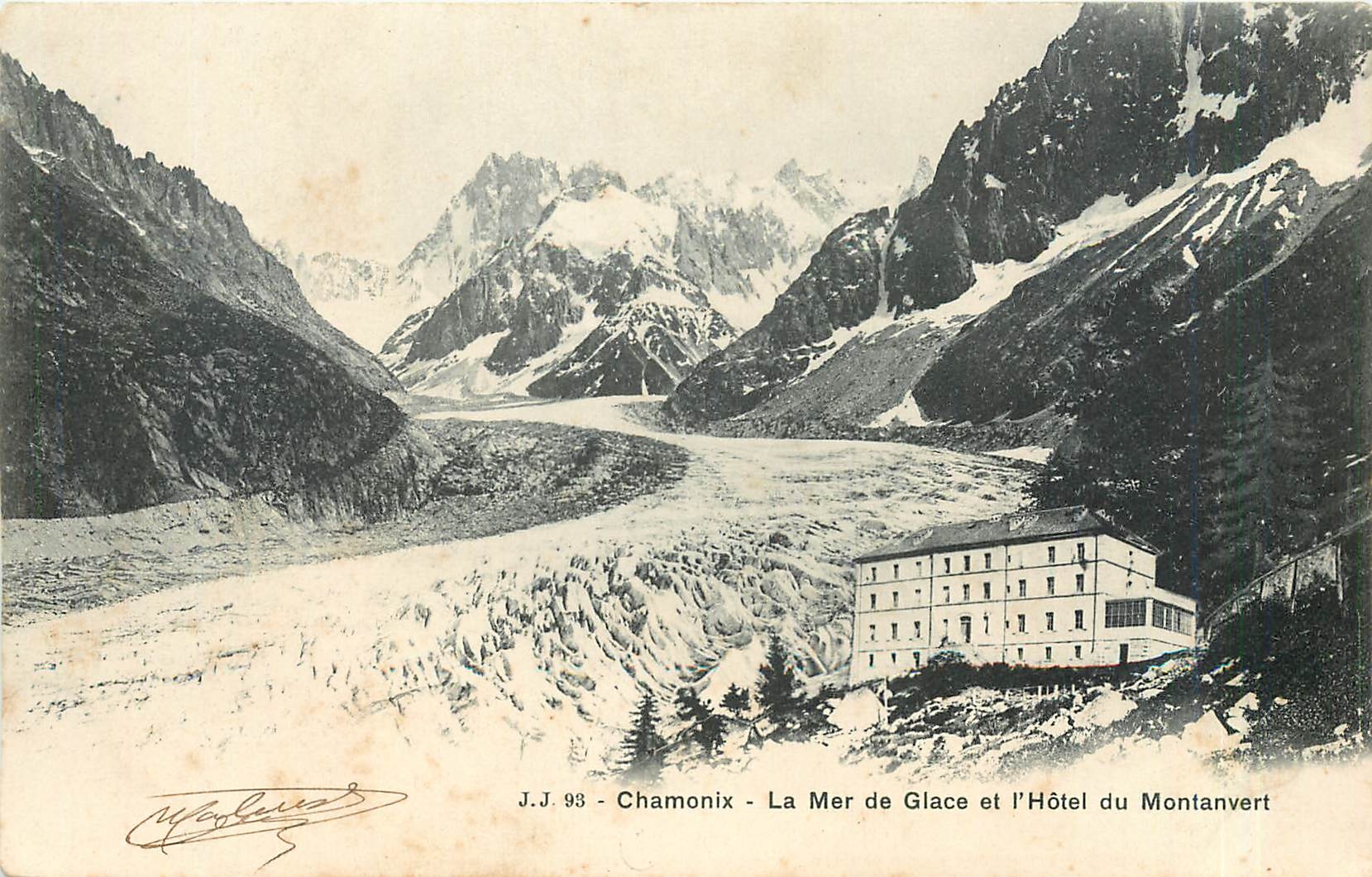 CPA Chamonix La Mer de Glace et l'Hotel du Montanvent 