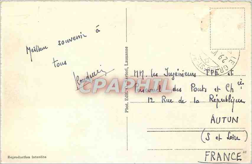 CPA Lac et Hospice du Grand St Bernard  — Rückseite