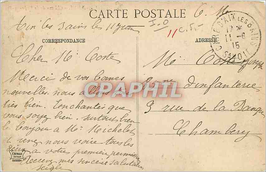 CPA Aix les Bains Chateau de la Roche du Roi  — Rückseite