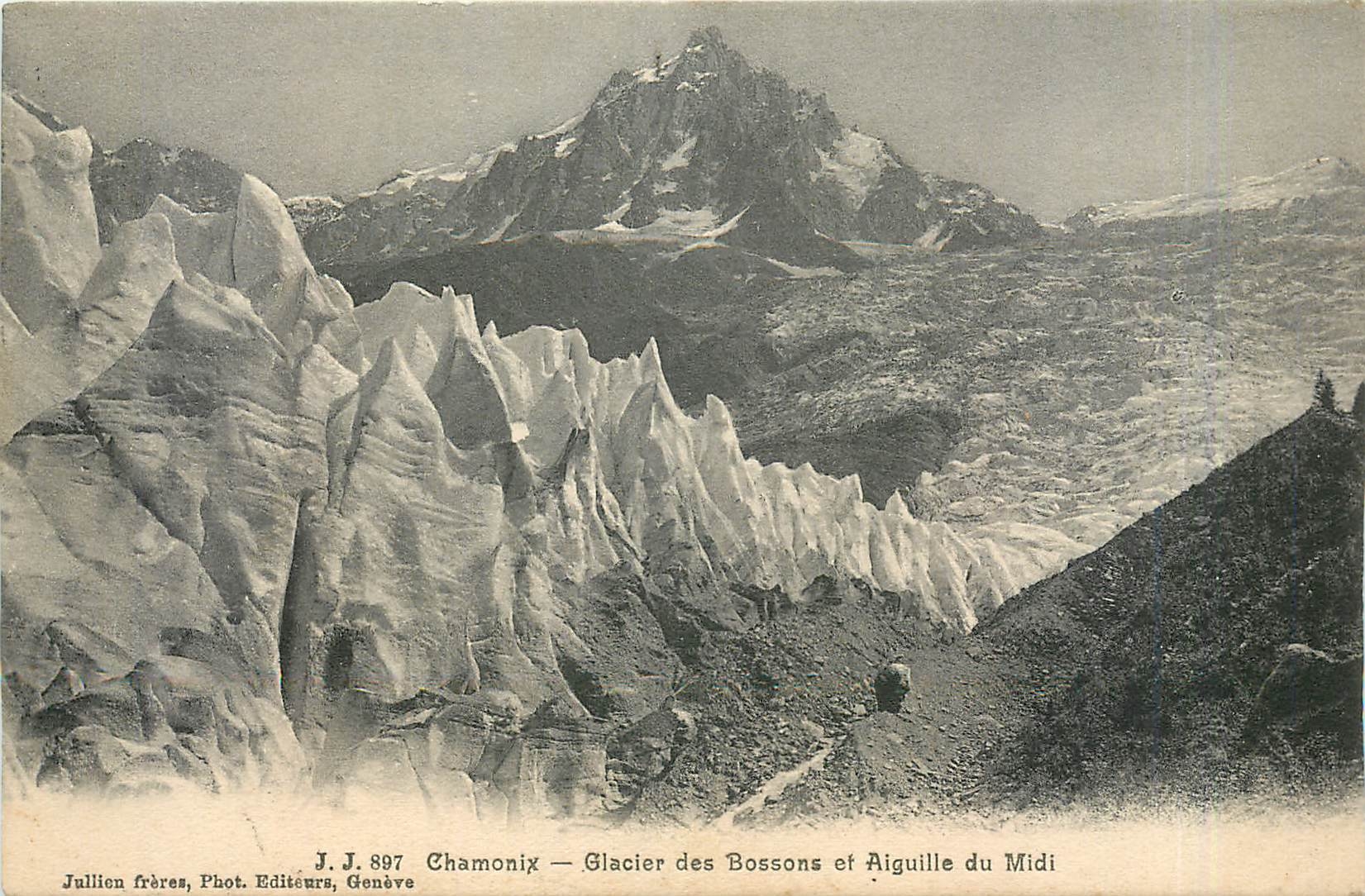 CPA Chamonix Glacier des Bossons et Aiguille du Midi 