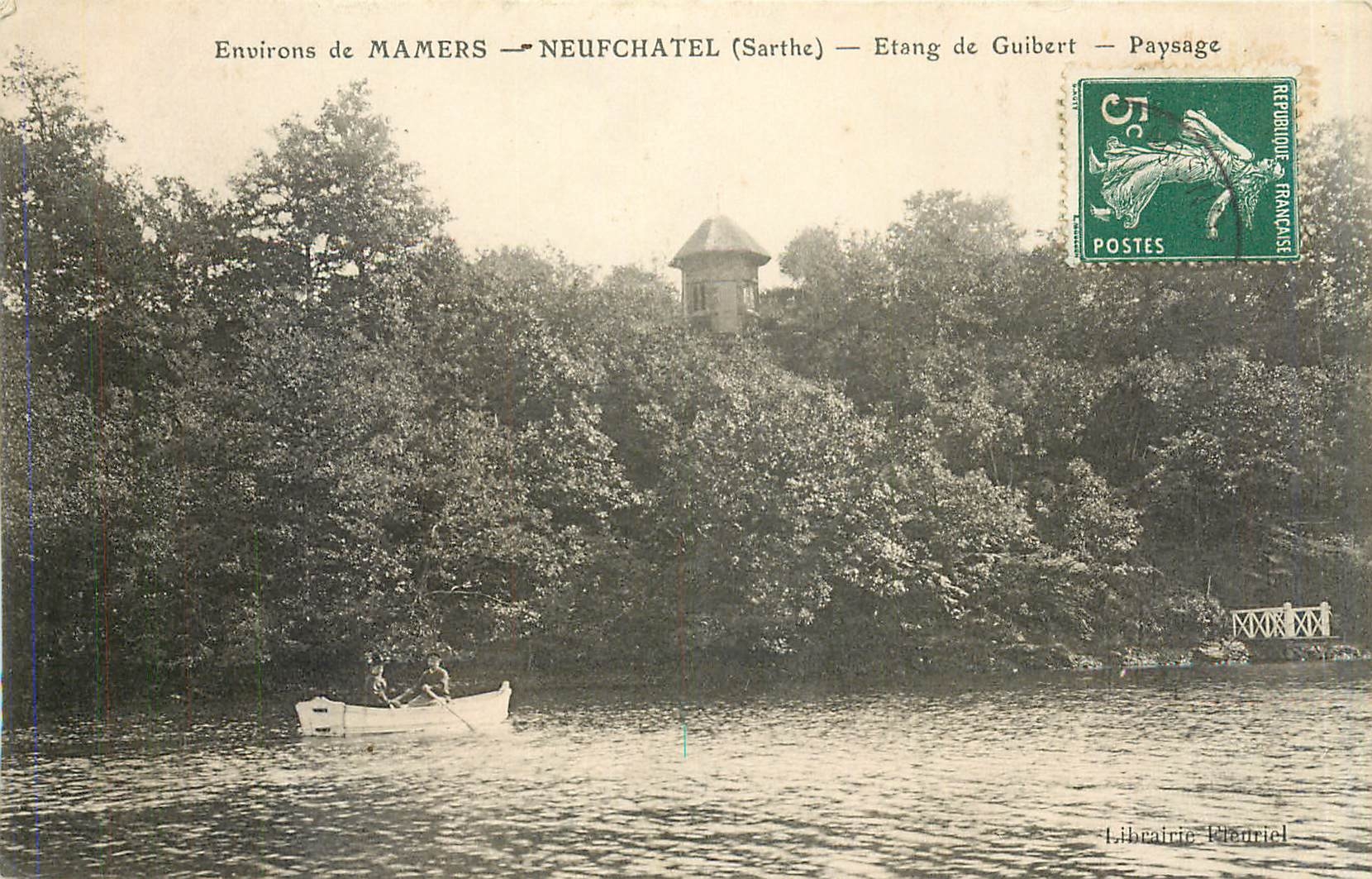 CPA Environs de Mamers Neufchatel Sarthe Etang de Guibert Paysage 