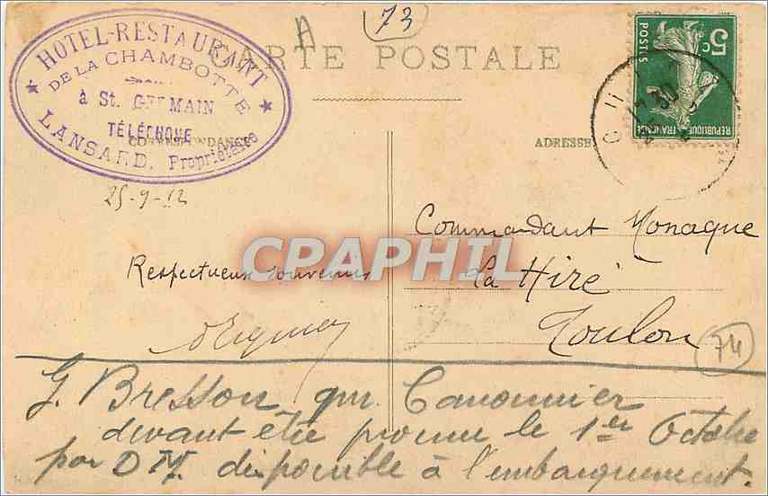 CPA Aix les Bains La Chambotte Lac du Bourget et les Alpes  — Rückseite