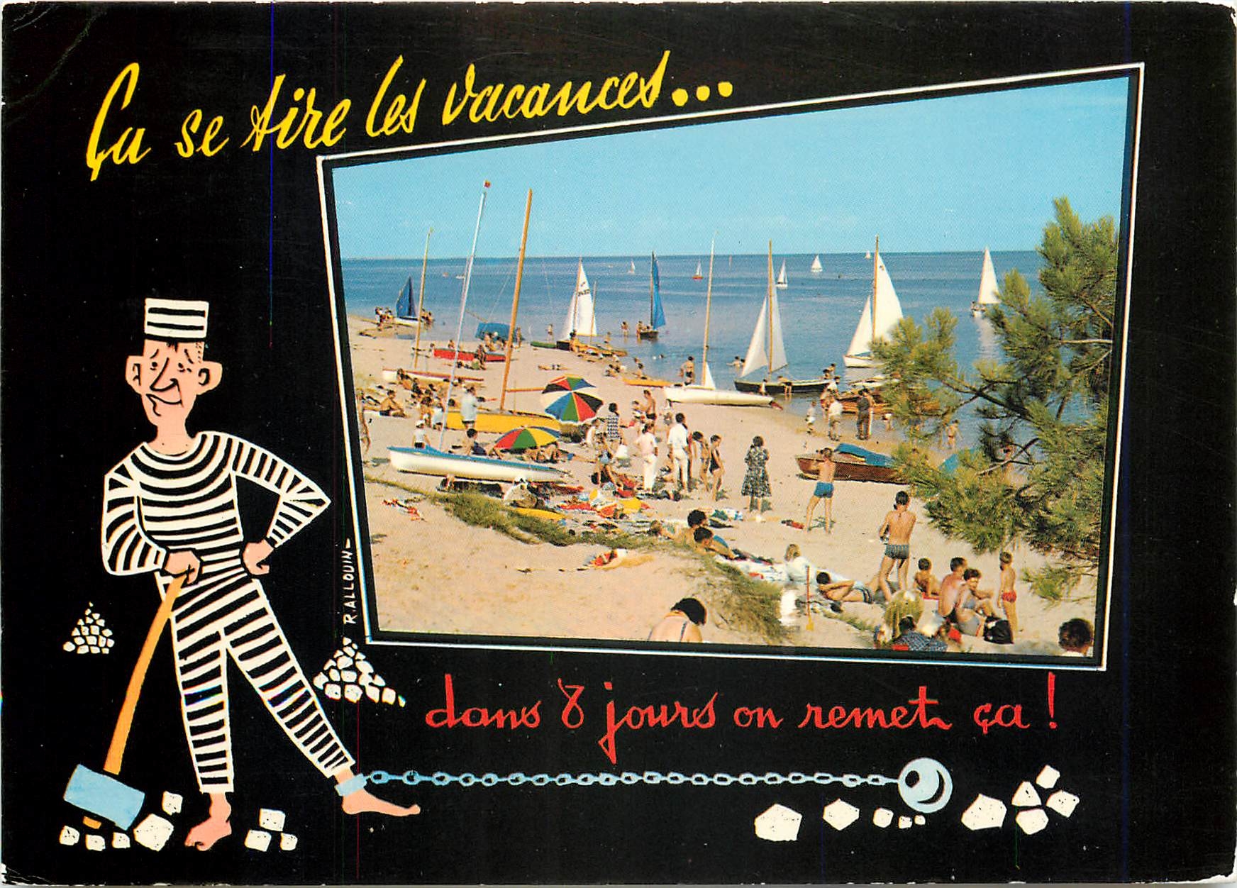 CPM Cu se Aire Les Vacances dans jours on remet ca 