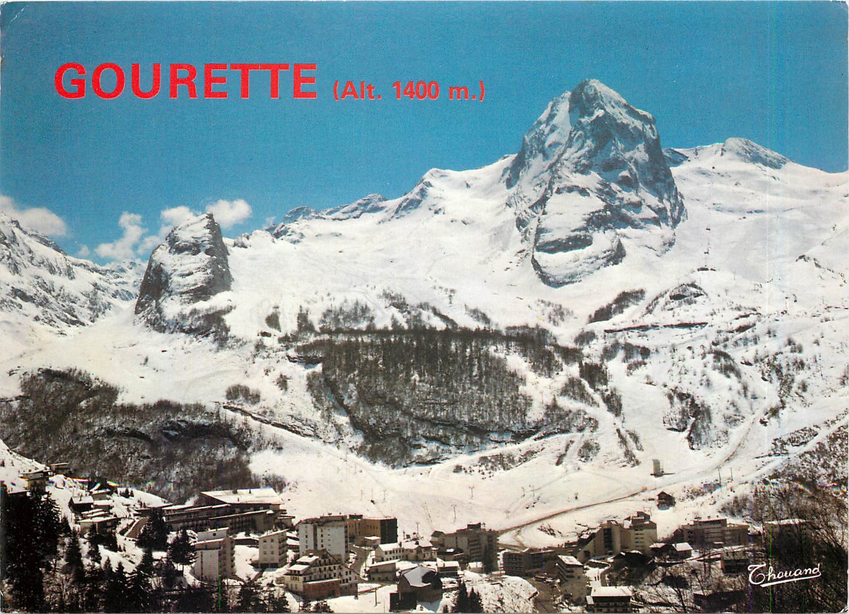 Gourette (Alt. 1400 m.) — vue de montagne enneigée — Chouand