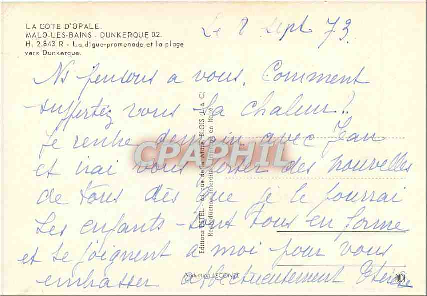 CPM La Cote d'Opale Malo les Bains Dunkerque La digue promenade et la plage vers Dunkerque  — Back