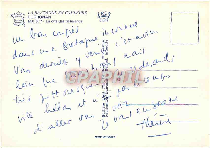 CPM Locronan La Cite des Tisserands  — Rückseite