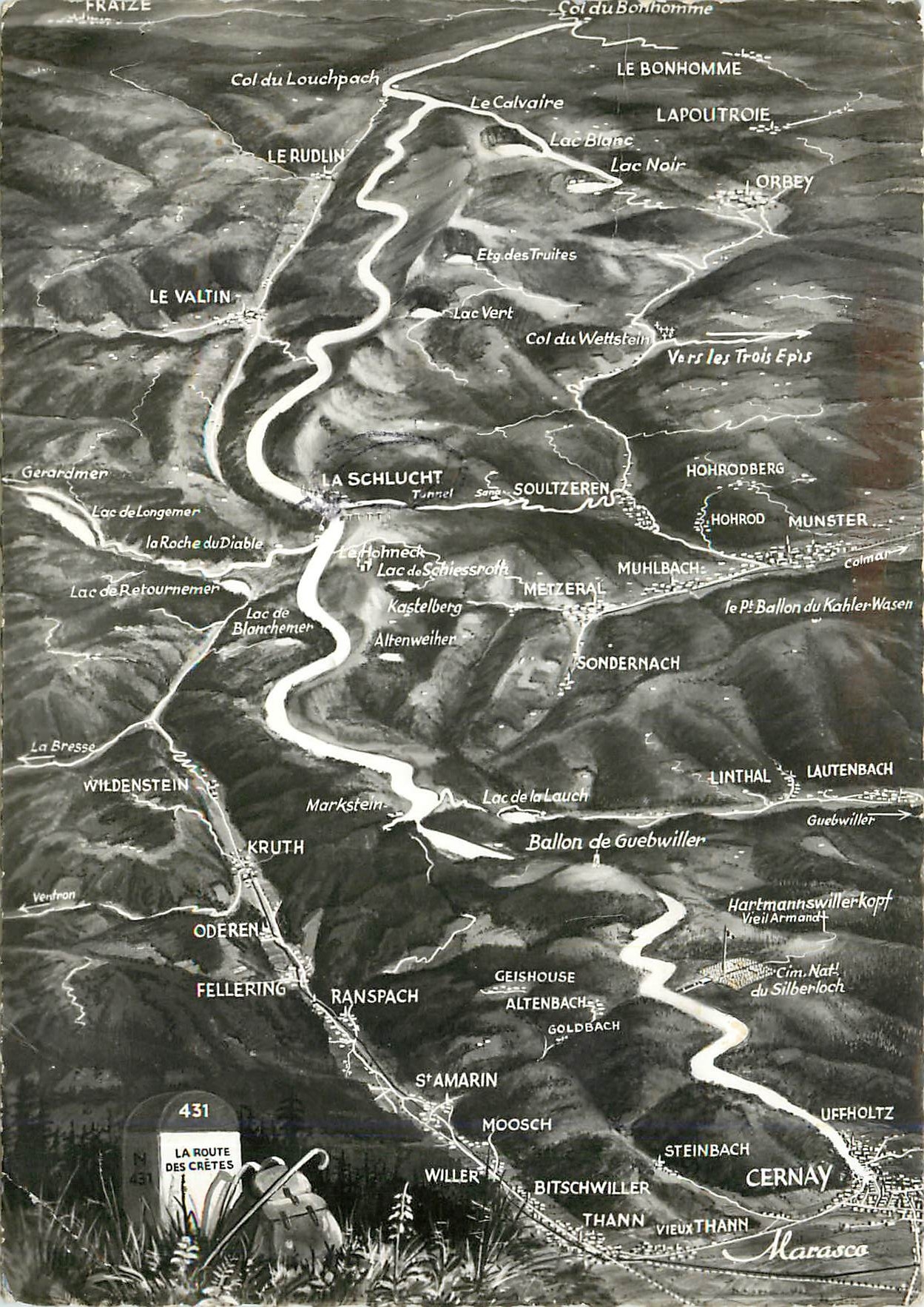 Route des Crêtes — Col du Bonhomme — Éd. d'Art Marasco, n° 431
