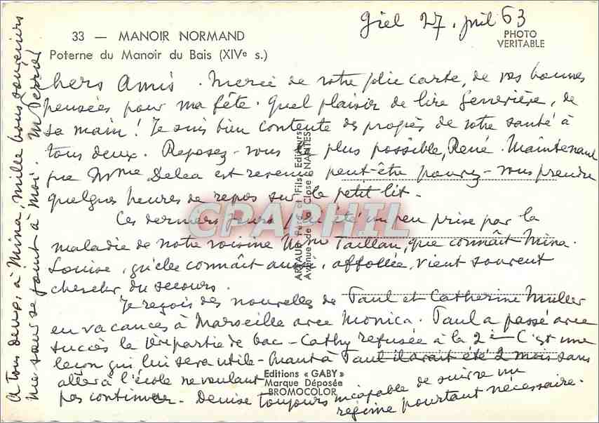 CPA Manoir Normand Poterne du Manoir du Bois  — Rückseite