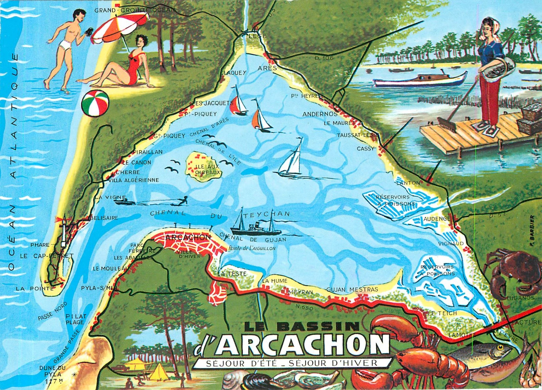 CPM Le Bassin d'Arcachon Sejour d'Ete Sejour d'Hiver 