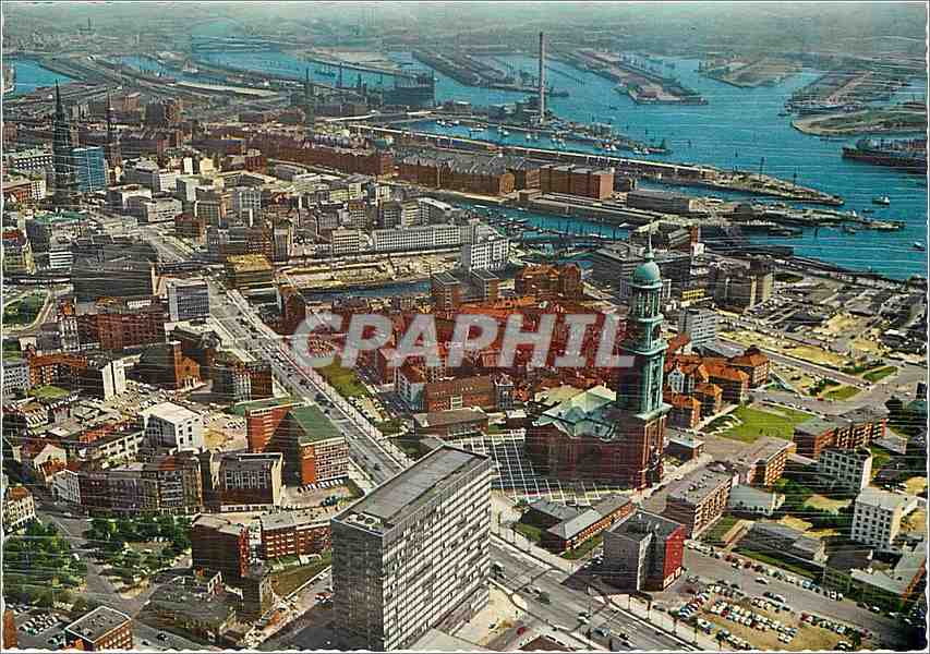 CPM Hamburg Michel Ost West Strasse und Blick zum Hafen 