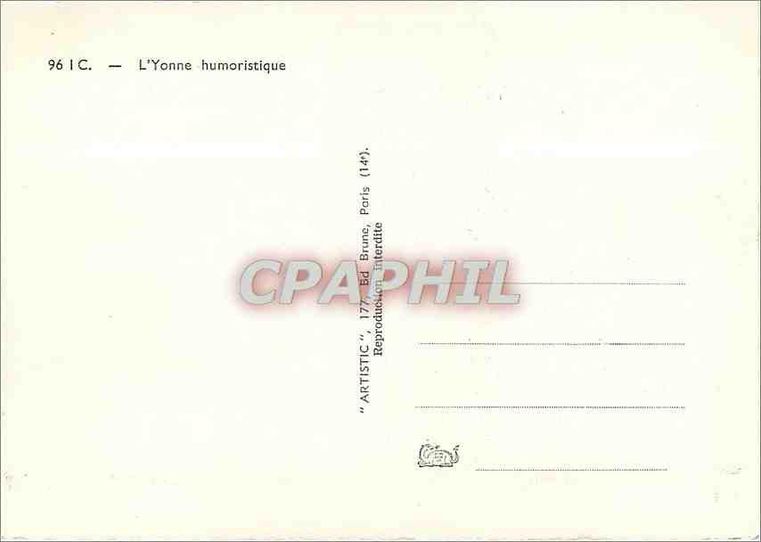 CPM L'Yonne Humoristique Tonnerre Joigny Avallon Chablis Sens — Back