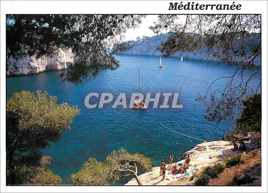 Crique de la Méditerranée — vue de la côte — CPAPHIL