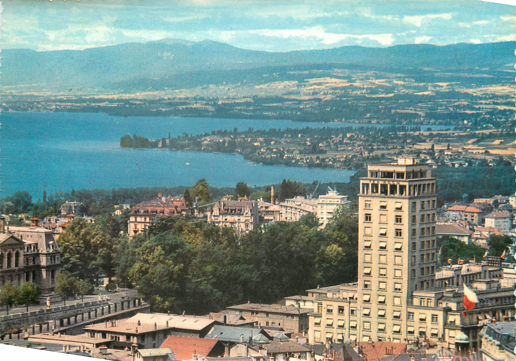 CPM Lausanne Tour Bel Air le lac et le Jura 