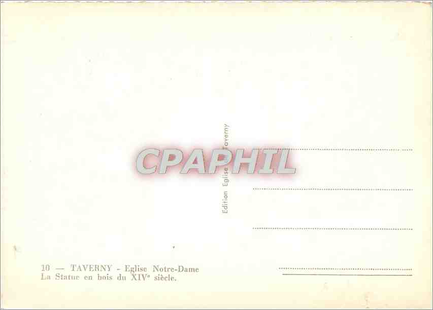 CPM Taverny Eglise Notre Dame La Statue en bois du XIV siecle  — Back