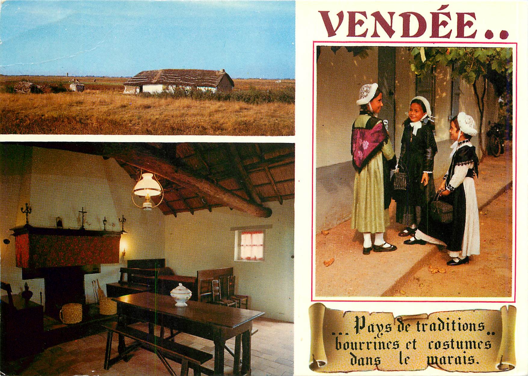CPA La Vendee Touristique Costumes et Bourrines en Pays Maraichin 