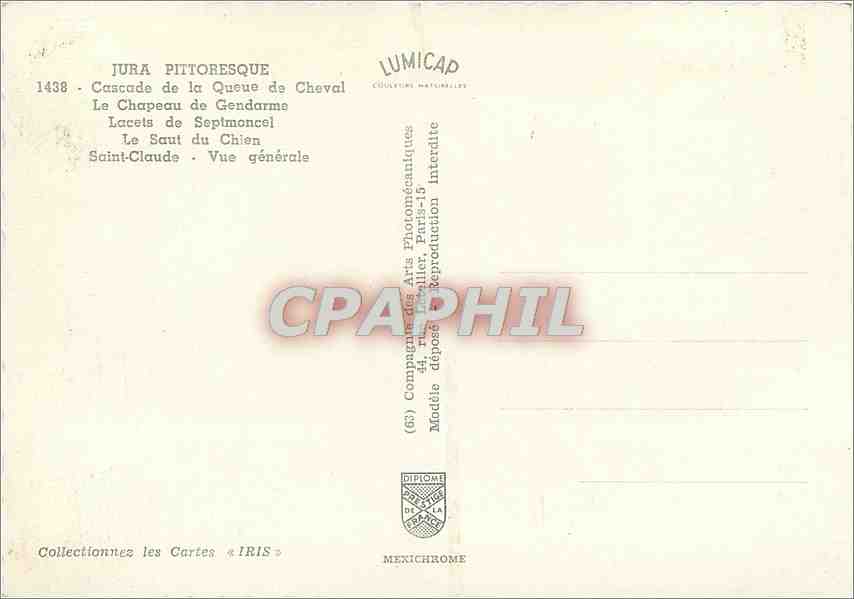 CPA Jura Pittoresque Le Chapeau de Gendarme  — Rückseite