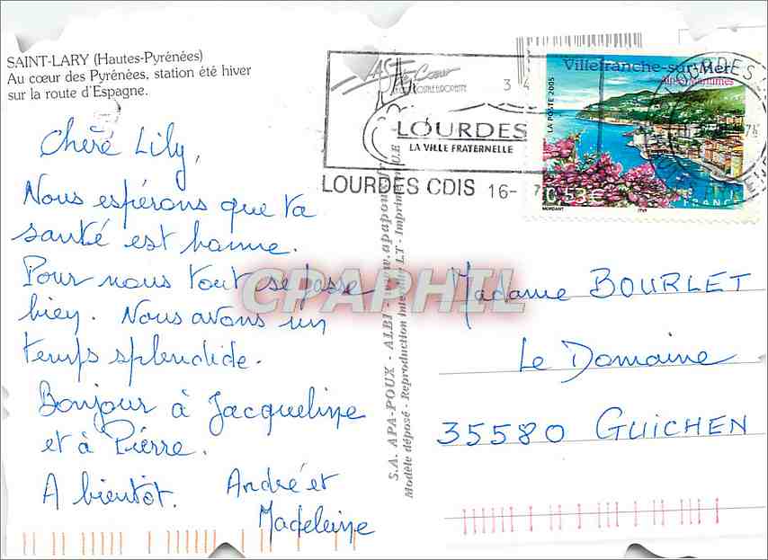 CPA Saint Lary Hautes Pyrenees Au coeur des Pyrenees  — Rückseite