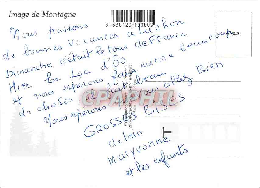 CPA Bisous de toute la famille  — Rückseite
