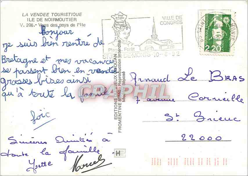 CPM Ile de Noirmoutier Vues des pays de l'lle Ane Mule Barbatre La Gueriniere L'Epine Herbaudiere — Back