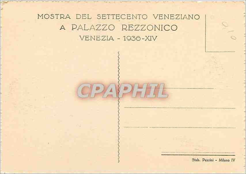 CPM Venezia Mostra di Ca Rezzonico P Longhi  — Rückseite