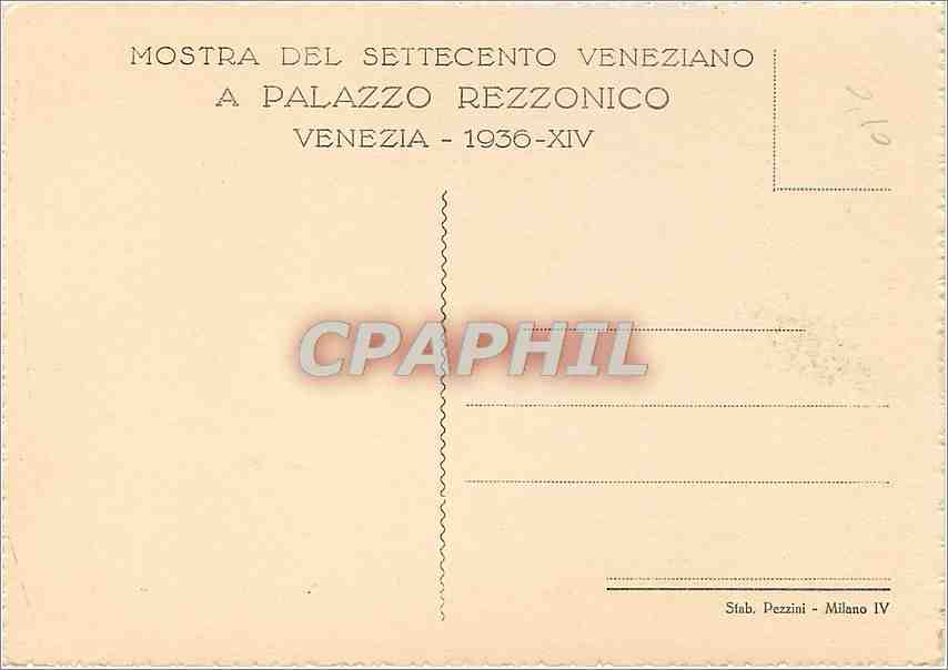 CPM Venezia Mostra di Ca Rezzonico Martitio Di S Agata  — Rückseite