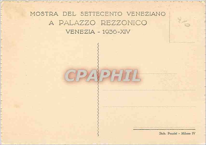 CPM Venezia Mostra di Ca Rezzonico Lorenzo Tiepolo La Moglie del Pittore  — Rückseite