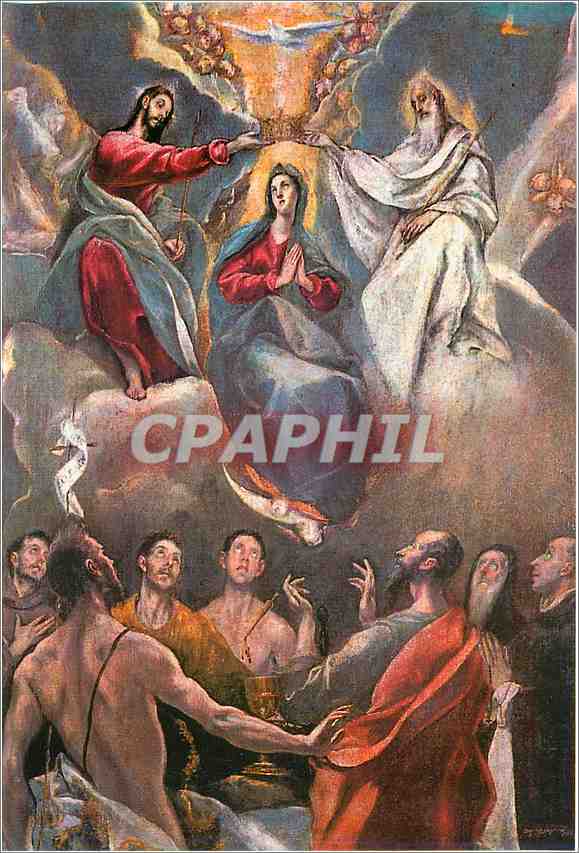 CPM Toledo Musee de Santa Cruz Couronnement de la Vierge Greco 