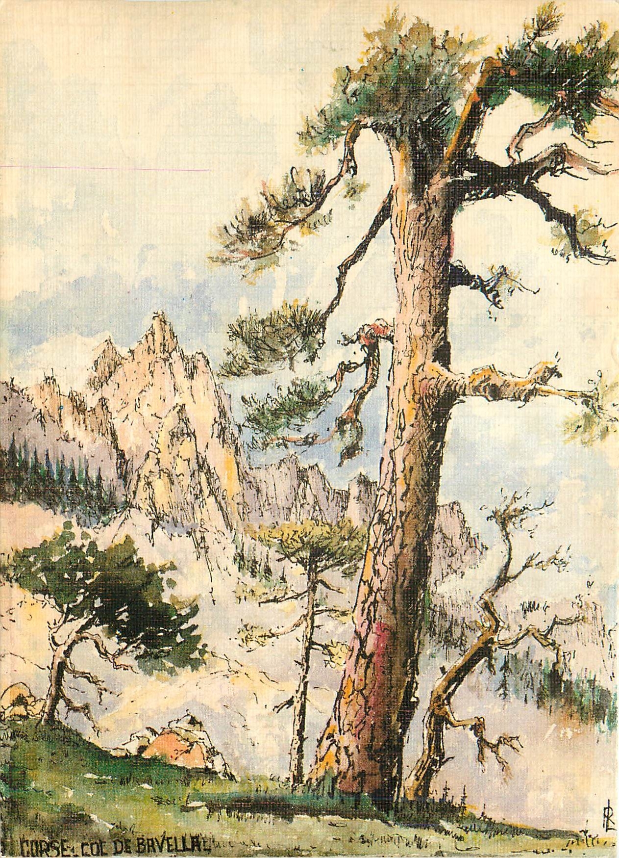 CPM Corse Col de Bavella Aquarelle Originale de Robert Lepine 