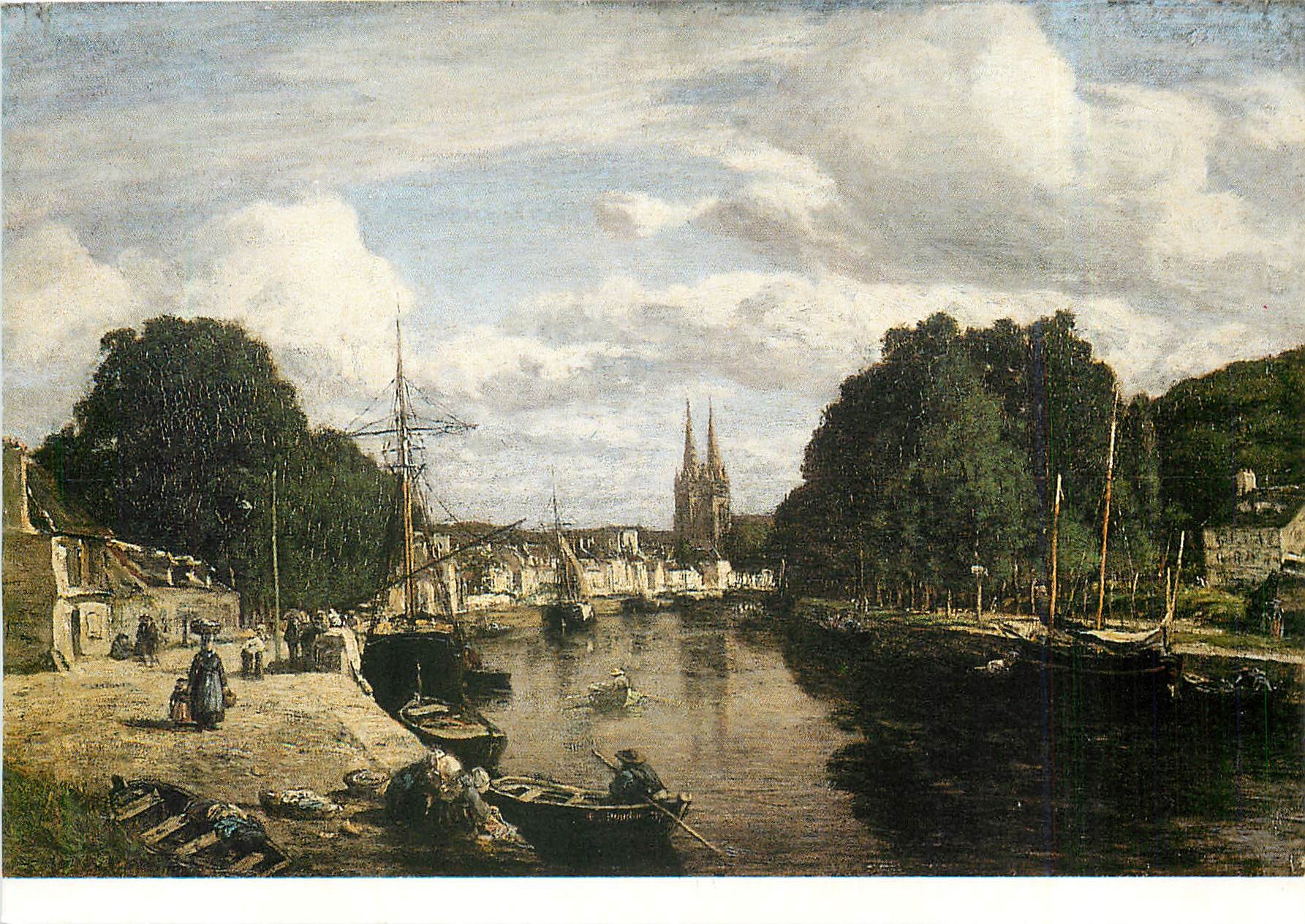 CPM Eugene Boudin Vue du port de Quimper Musee des Beaux Arts de Quimper 