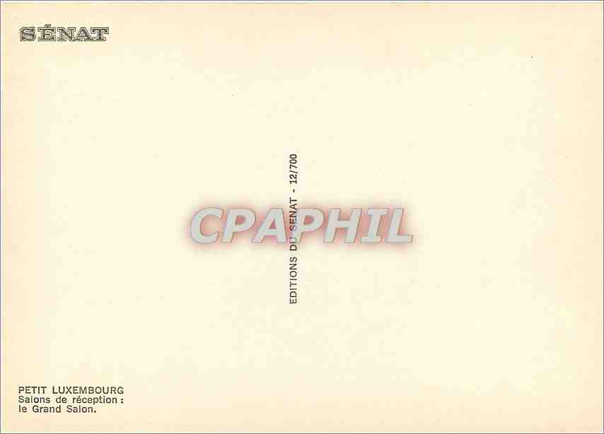 CPM Petit Luxembourg Salons de reception le Grand Salon  — Rückseite
