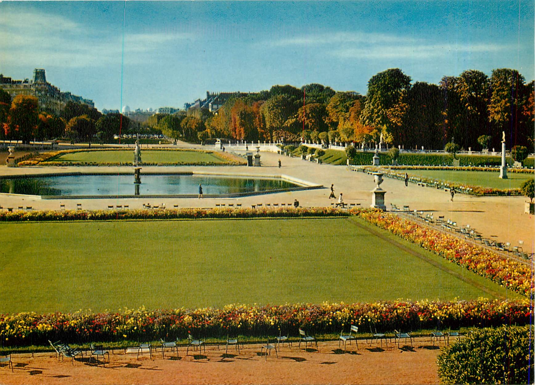 CPM Jardin du Luxembourg Bassin et parterres 