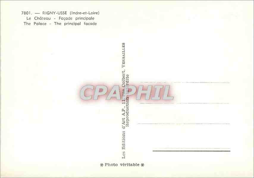 CPM Rigny Usse Indre et Loire Le Chateau Facade principale  — Rückseite