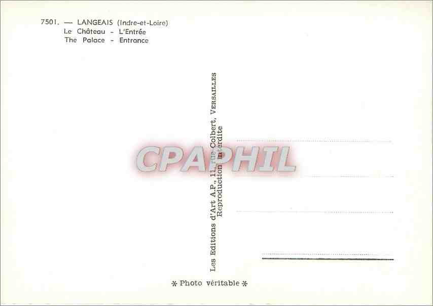 CPM Langeais Indre et Loire Le Chateau L'Entree  — Verso