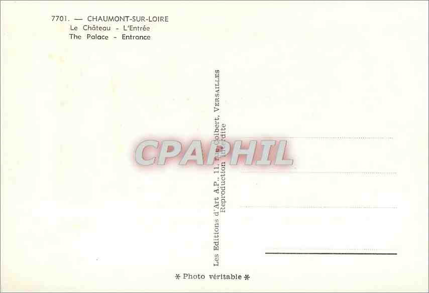 CPM Chaumont sur Loire Le Chateau L'Entree  — Rückseite