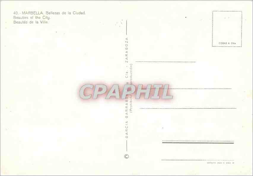 CPM Recuerdo de Marbella Beautes de la Ville  — Rückseite