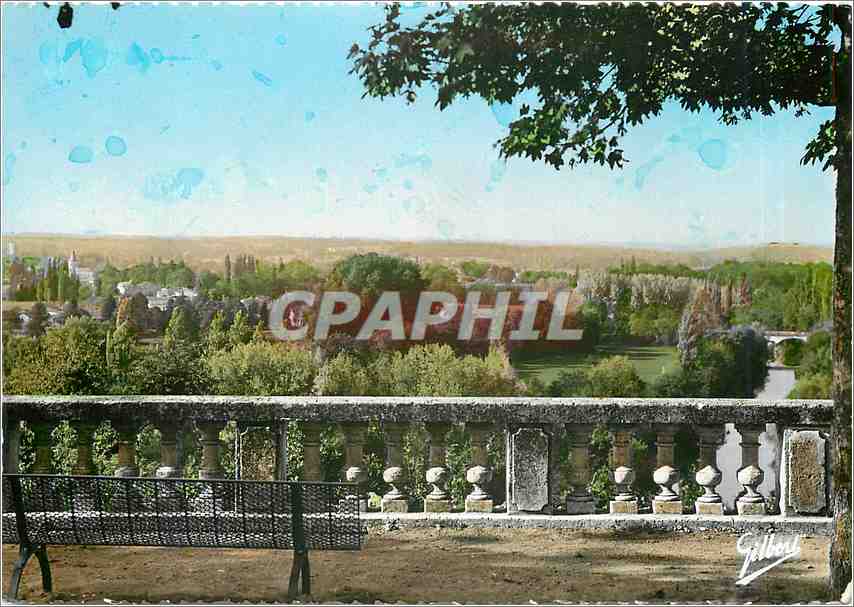 CPM La Roche Chalais Dordogne Vue prise de la Terrasse sur la Vallee de la Dronne 