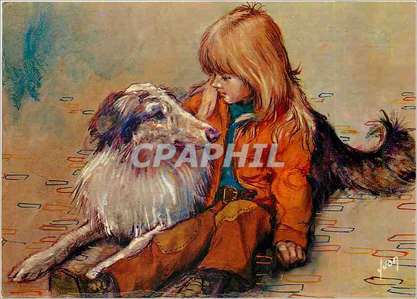 CPM Les Gamins d'Antonio Gonzales Chien