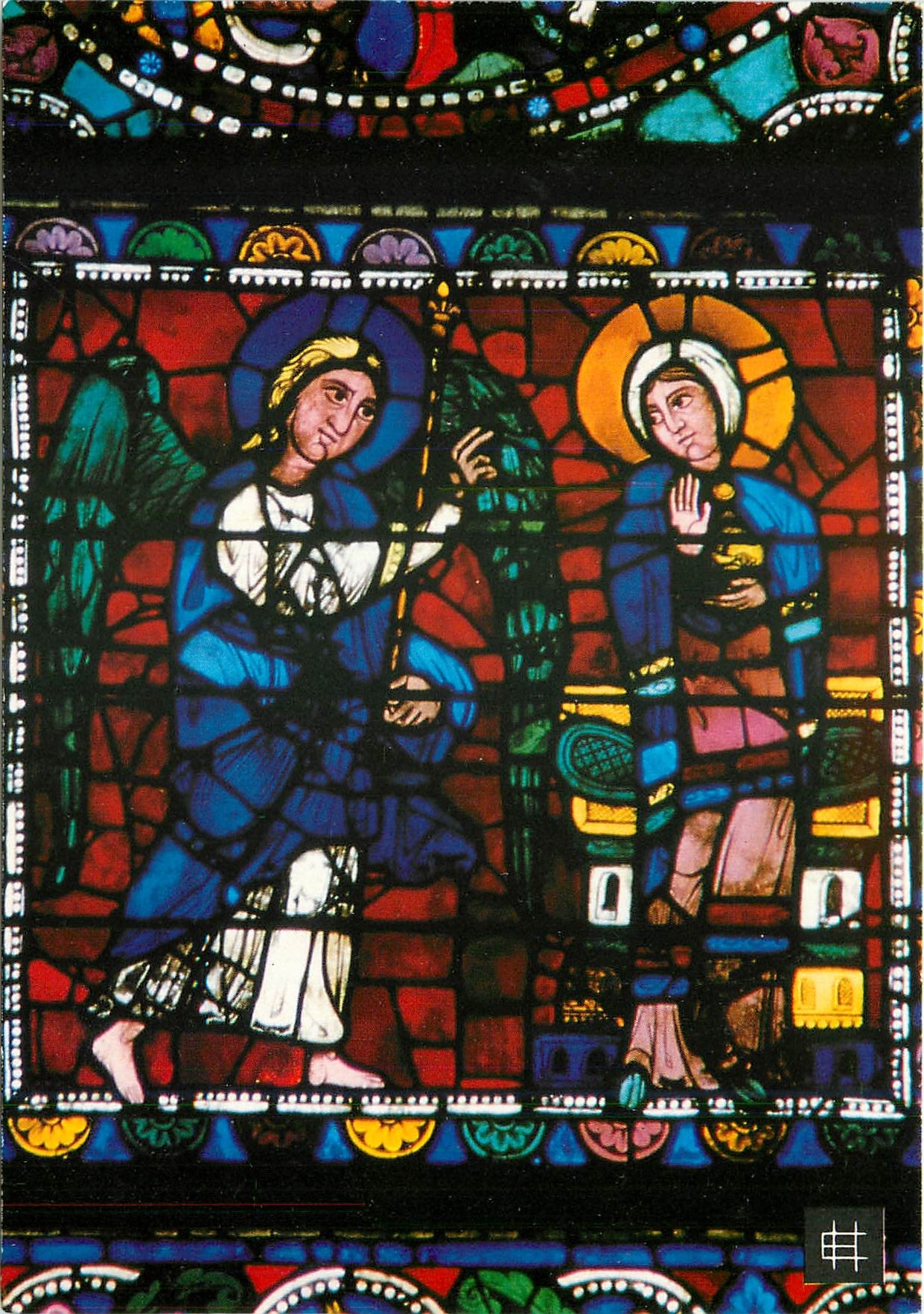 CPM Chartres Eure et Loir La Cathedrale Facade ouest verriere centrale L'Annonciation 