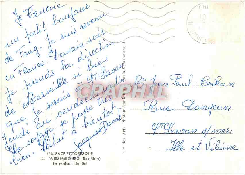 CPA Wissembourg Bas Rhin La maison du Sel  — Rückseite