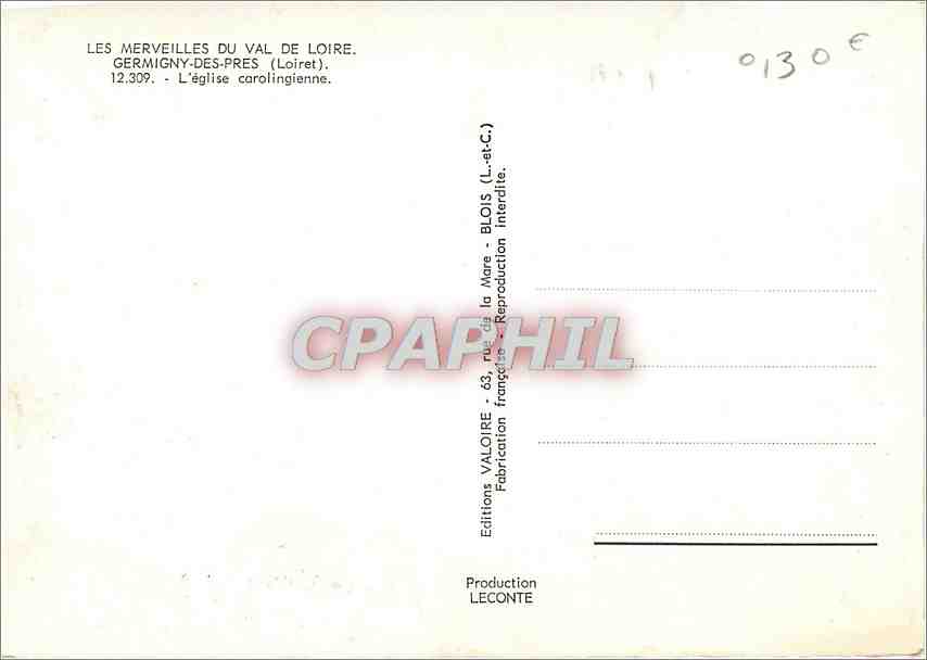 CPA Germigny des pres Loiret L'eglise corolingienne  — Rückseite