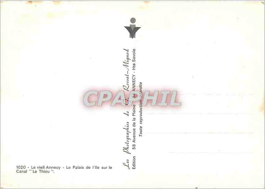 Le viell Annecy - Le Palais de l'île sur le Canal "Le Thiou" — Édition Rassal-Mignet — Rückseite