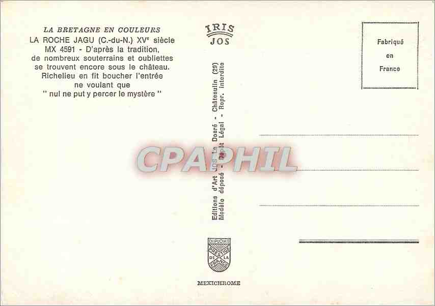 CPA La Roche Jagu C du N D'apres la tradition de nombreux souterrains et oubliettes se trouvent enco — Rückseite