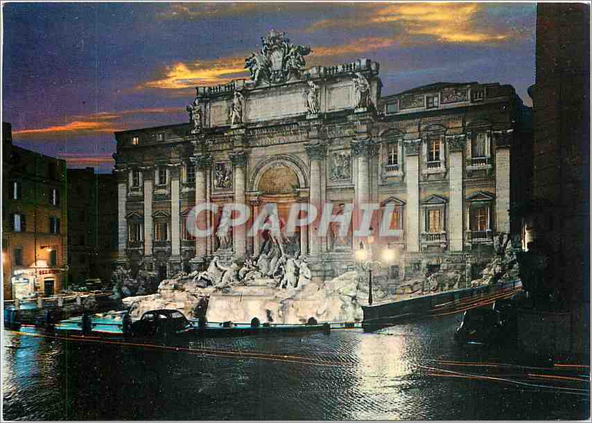 CPM Roma La Fontaine de Trevi Nocturne 