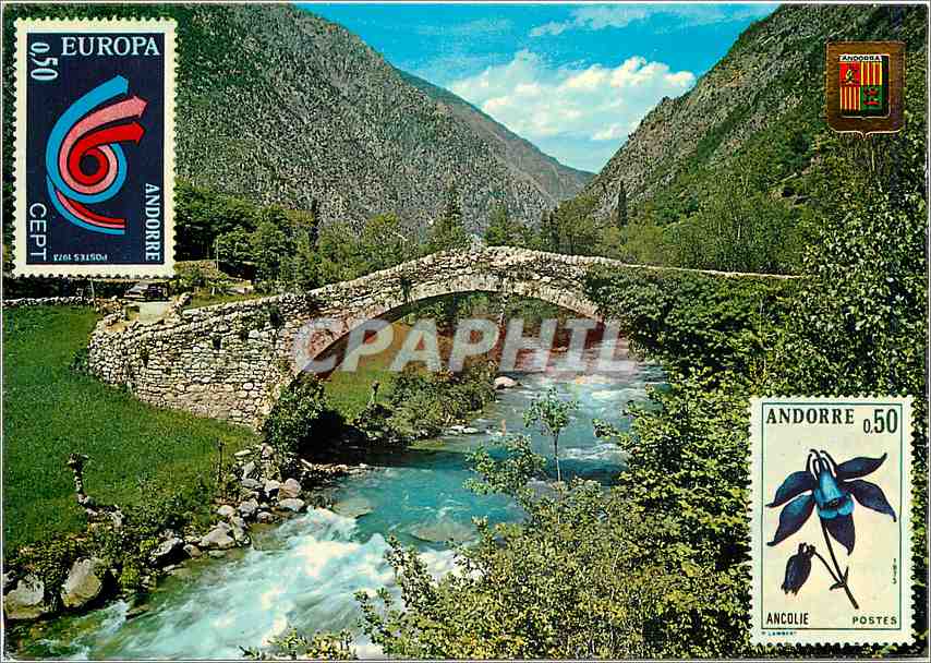 CPM Valle d'Andorra Sant Julia de Loria Pont de la Margineda 