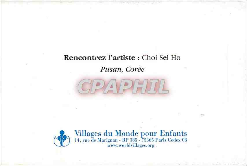 CPA Rencontrez l'artiste Choi Sel Ho Pusan Coree  — Rückseite