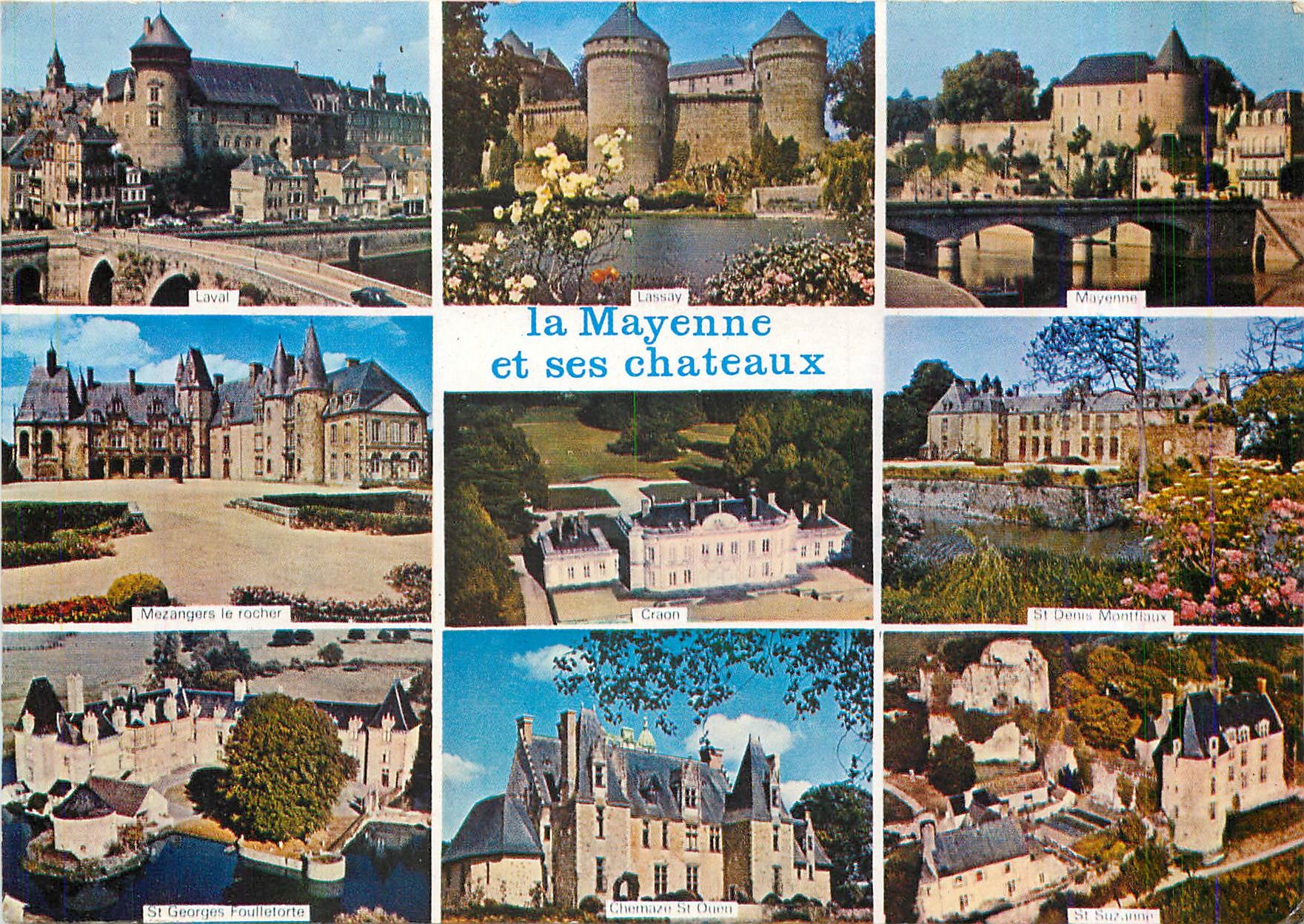CPA La Mayenne et ses Chateaux Laval Mezangers le rocher St Georges Foulleforte Craon