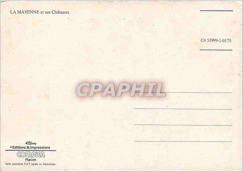CPA La Mayenne et ses Chateaux Laval Mezangers le rocher St Georges Foulleforte Craon — Back