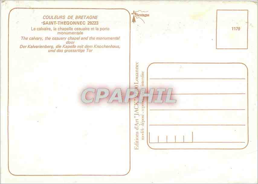 CPA Saint Thegonnec Le calvaire la chapelle ossuaire et la porte monumentale  — Rückseite