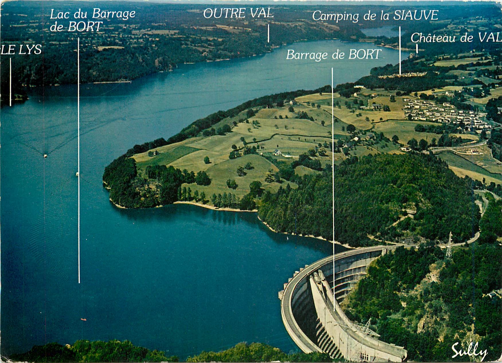 CPM Le barrage de Bort les Orgues Correze et sa retenue Vue aerienne 
