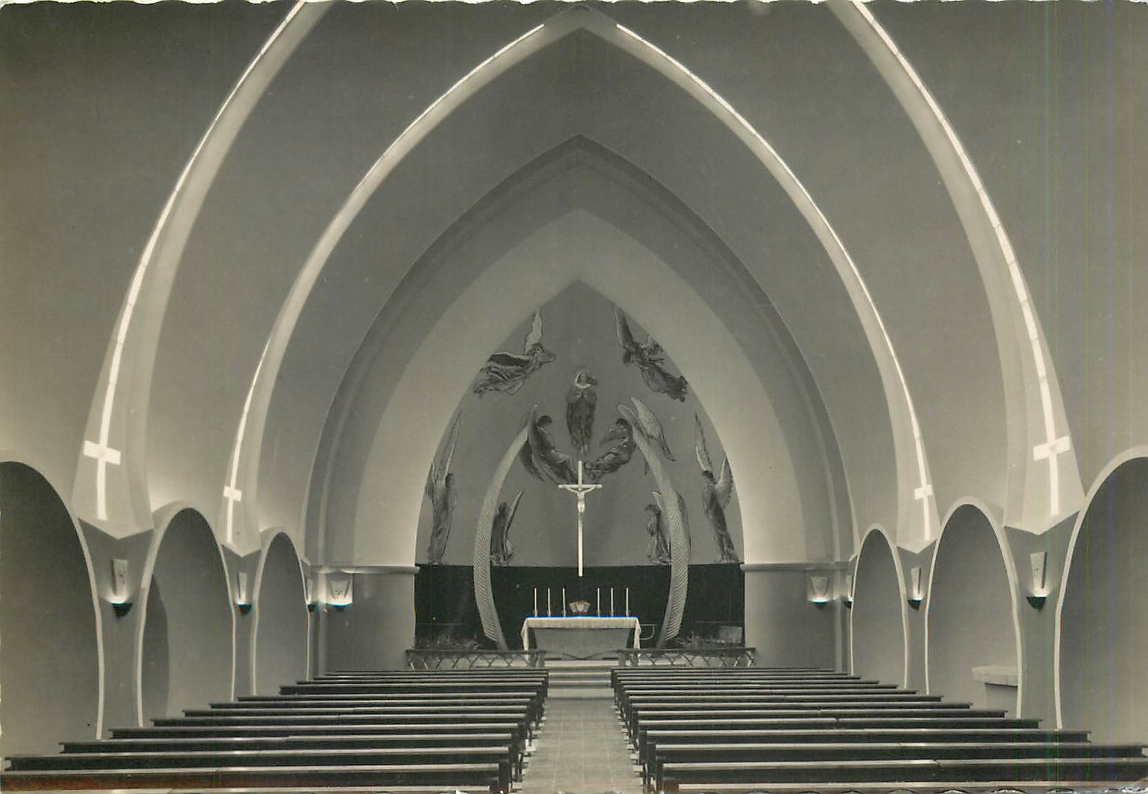 CPM Alto Ribagorzana Lerida Pont de Suert Interior de la Iglesia Parroquial 